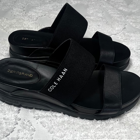 NWOT Cole Haan Zero Grande Leather Slides Sz 9.5 - Picture 2 of 4